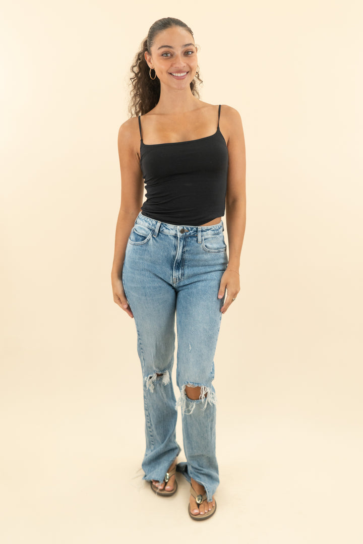 zara distressed split hem jeans  (6; retail $59.90)