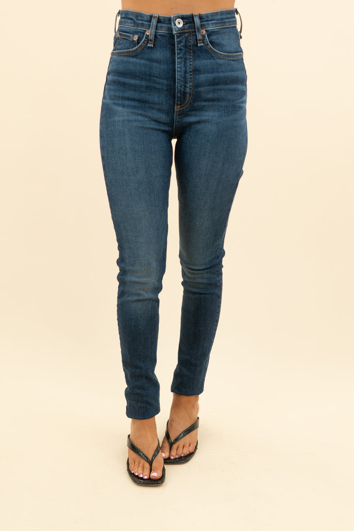 rag & bone dark wash karla skinny jeans  (26; retail $198)