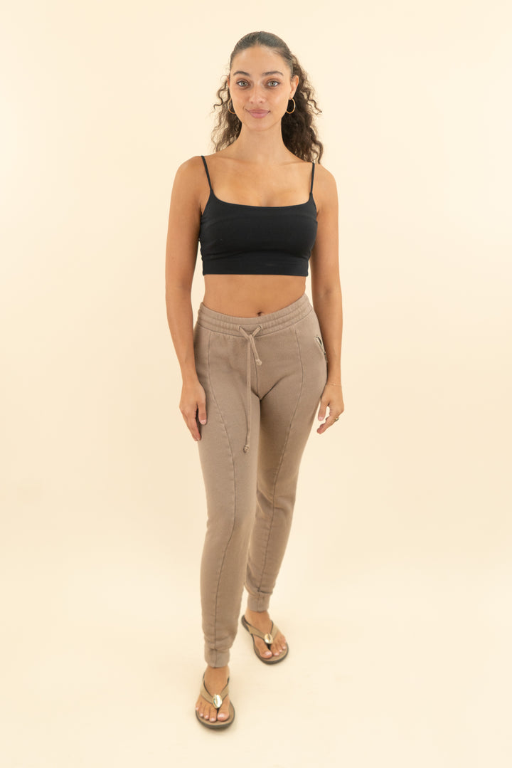 wildfox taupe lounge joggers (s; retail $74.99)