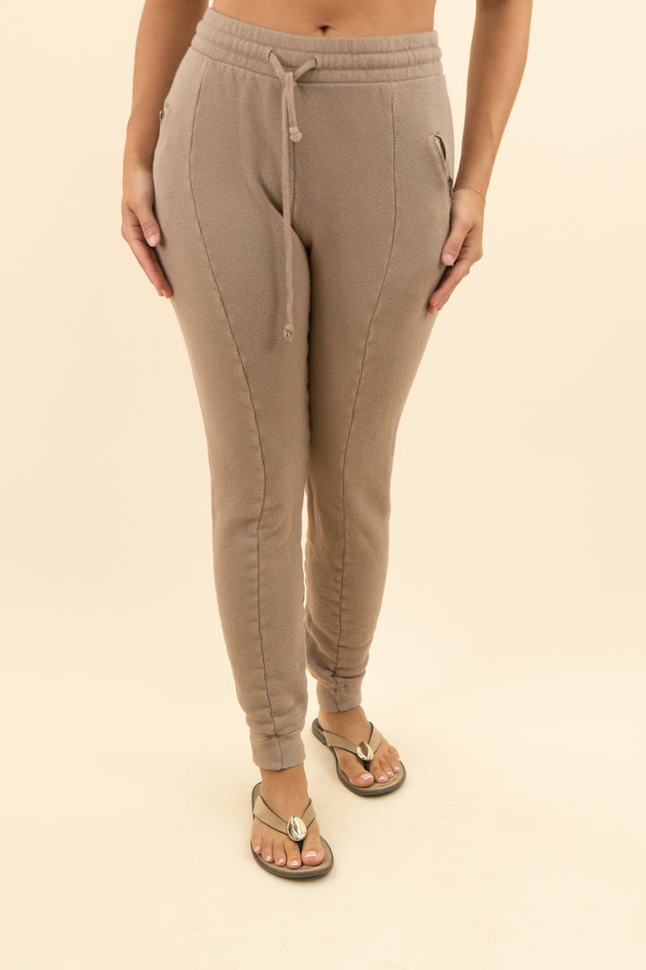 wildfox taupe lounge joggers (s; retail $74.99)