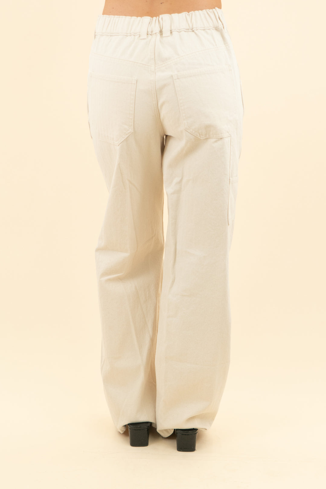 carly jean beige denim pants (s; retail $98)