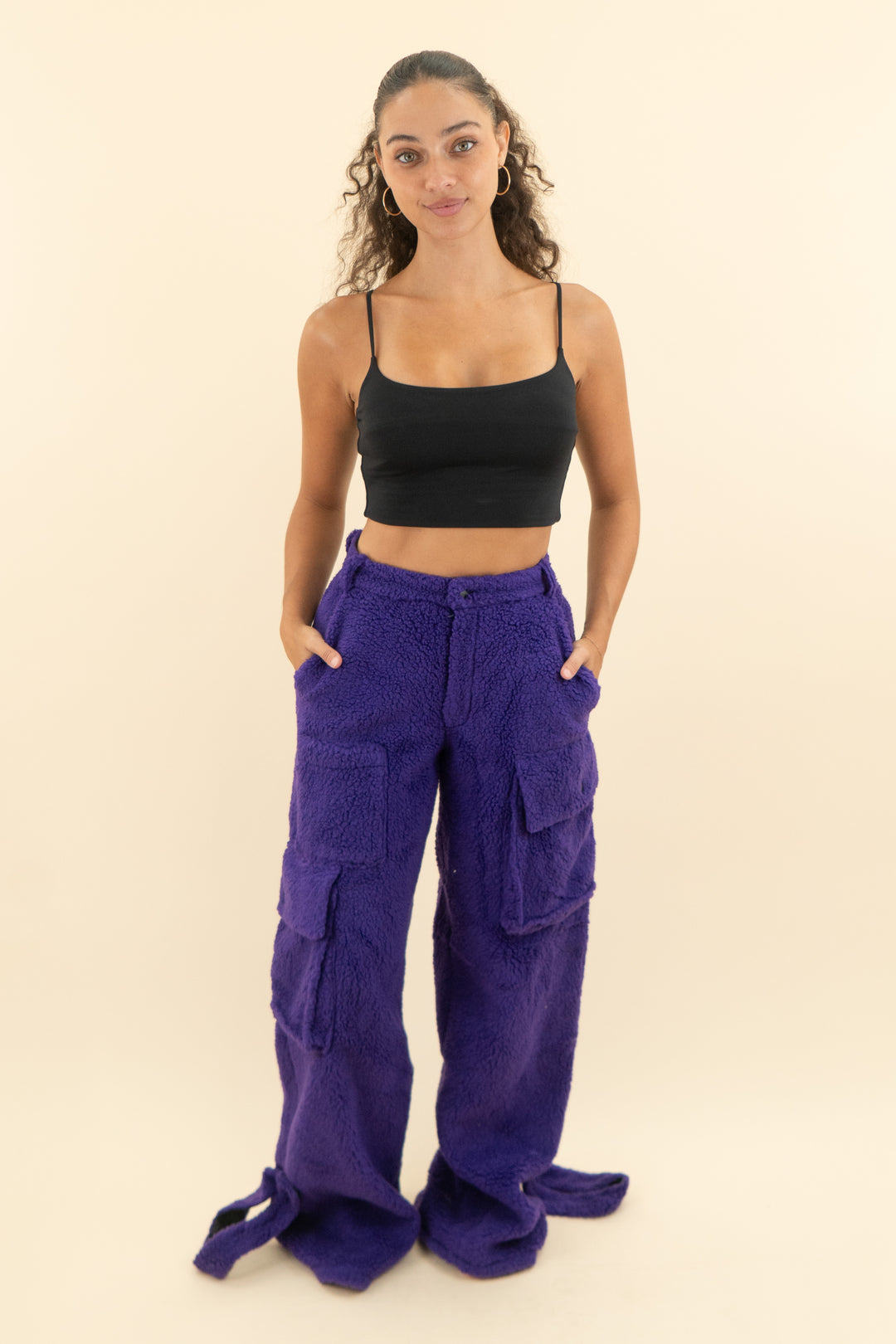 AUCTION cult naked purple fluffy cargo pants (xs)