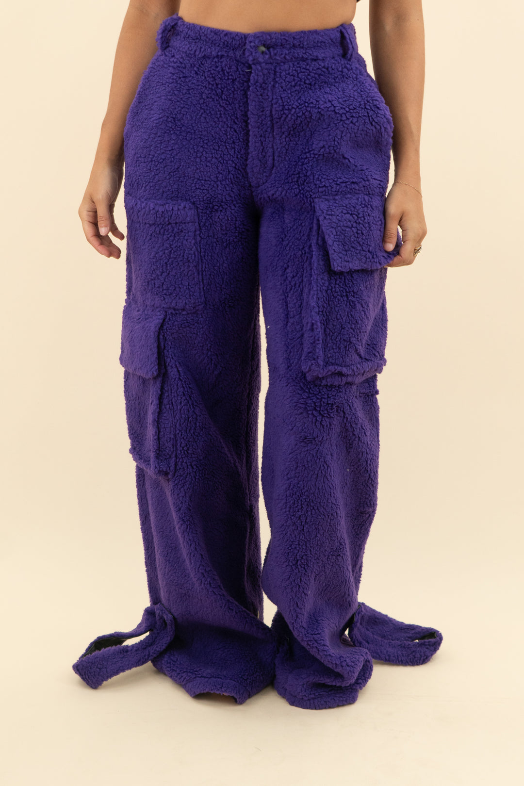 AUCTION cult naked purple fluffy cargo pants (xs)