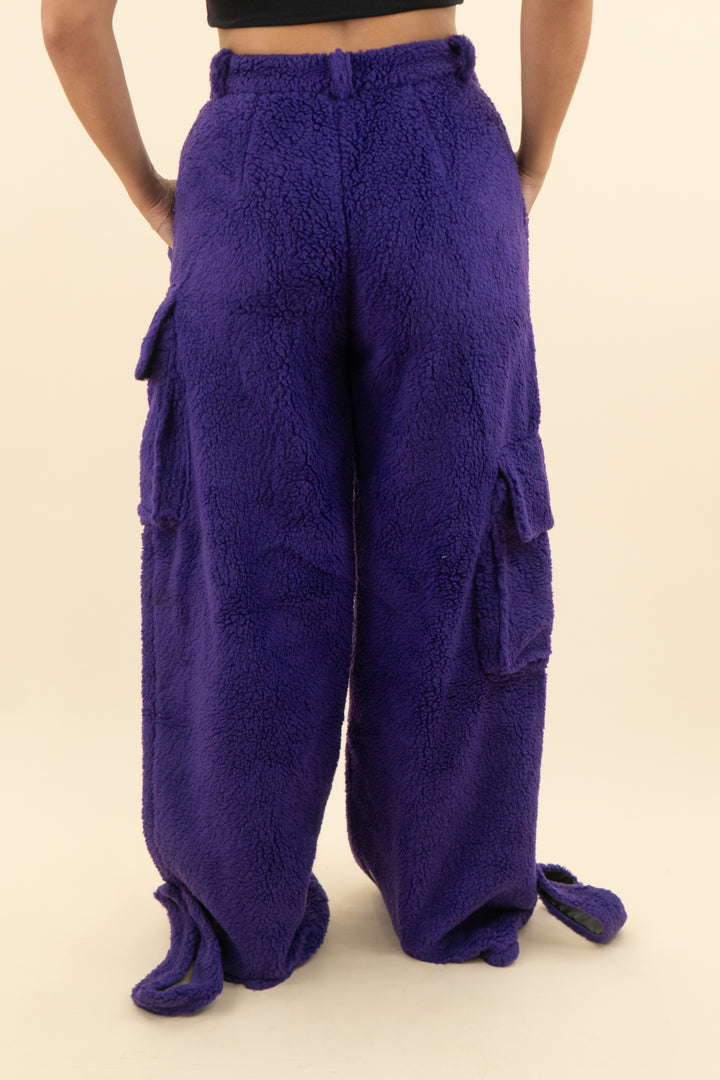 AUCTION cult naked purple fluffy cargo pants (xs)