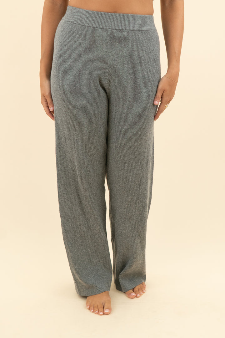 nuuds grey heathered ribbed knit pants (s; retail $88))