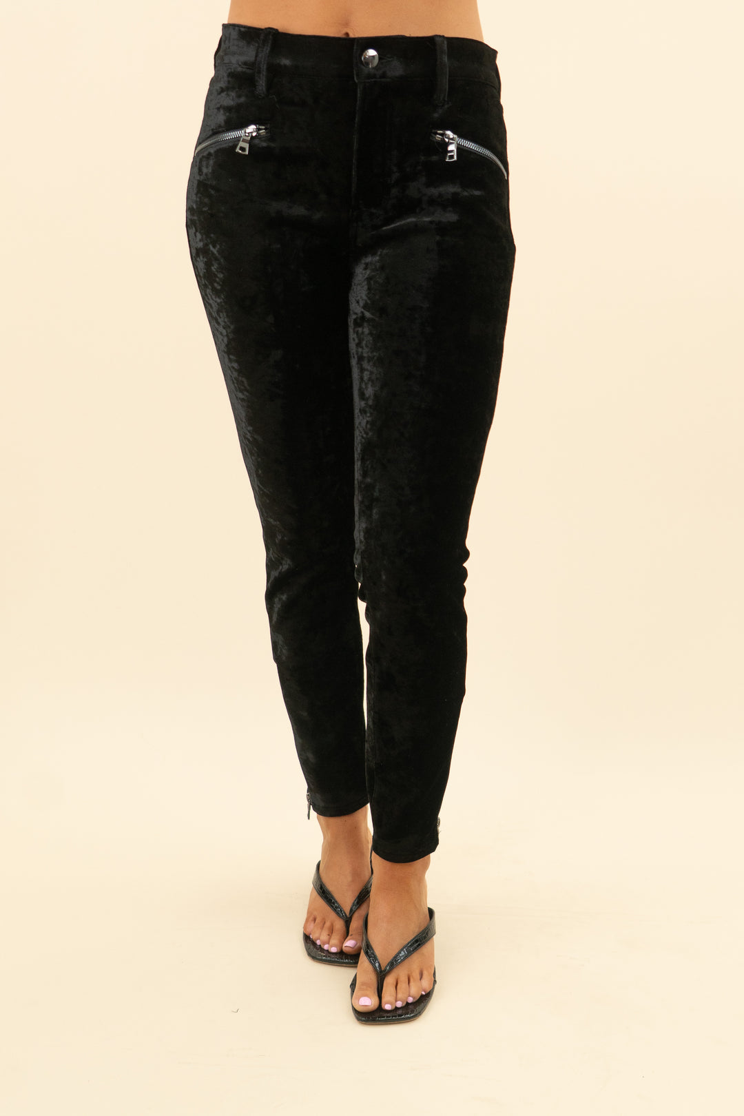 j brand black velvet pants (27; retail $267)