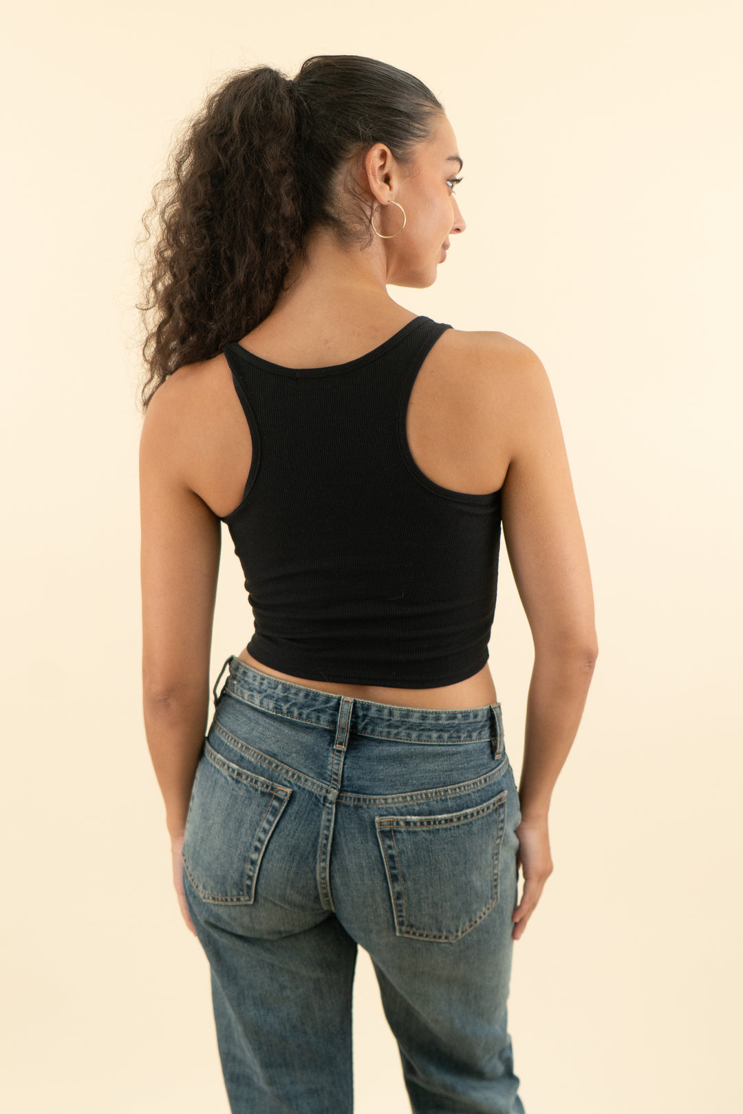 AUCTION fashion nova cowboy kissin black ribbed tank (m)