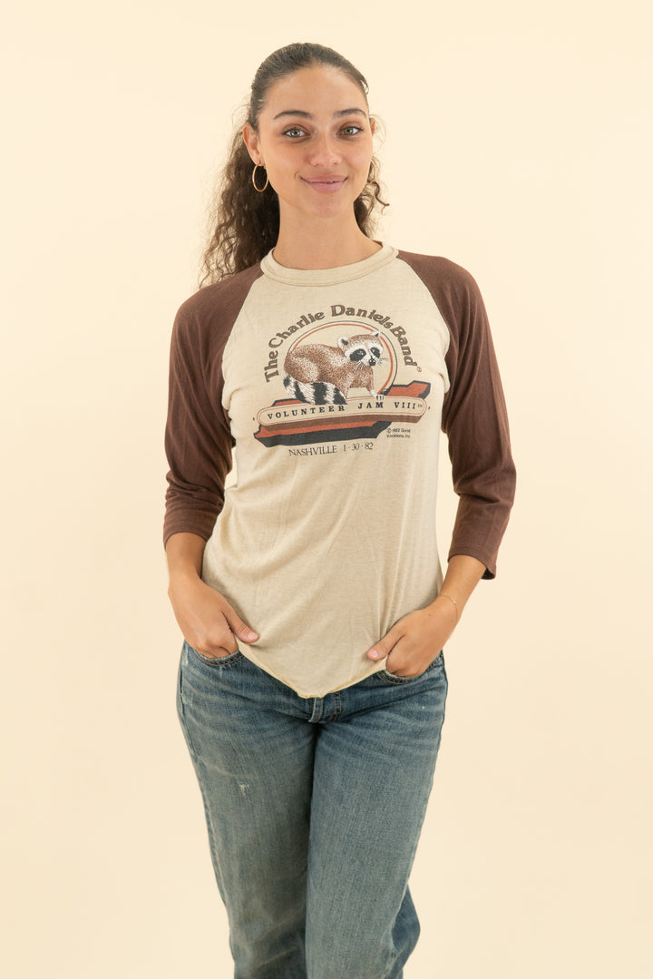 AUCTION the charlie daniels band brown long sleeve graphic tee (m)