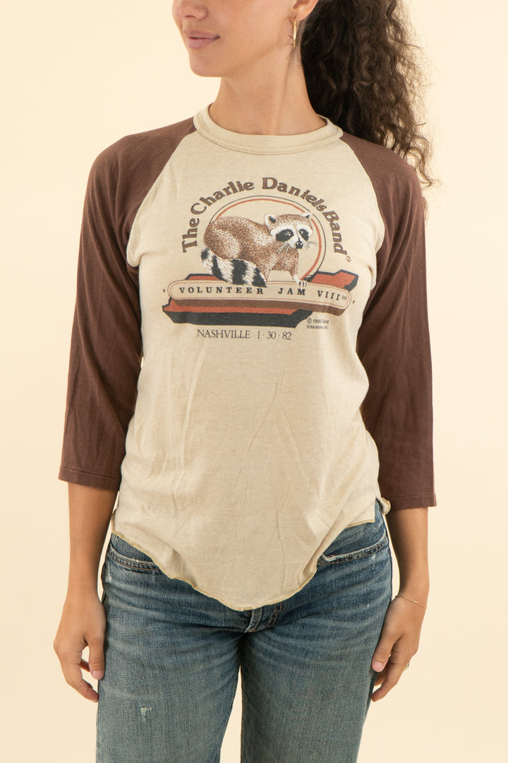 AUCTION the charlie daniels band brown long sleeve graphic tee (m)