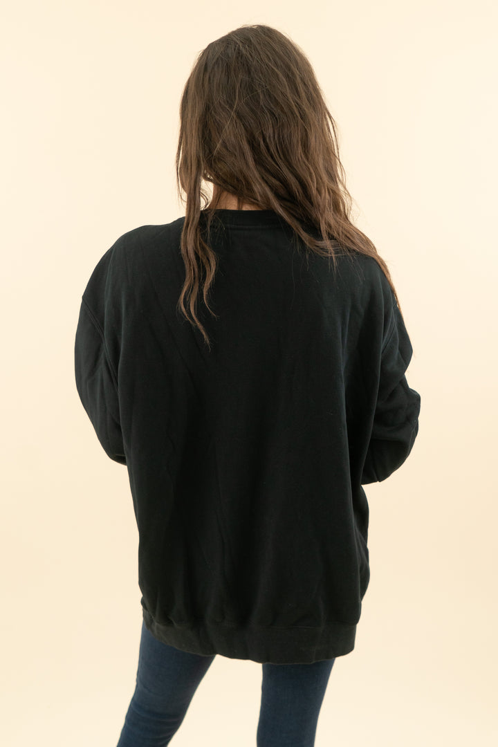living fully co black halloween "if you've got it haunt it" graphic crew neck sweatshirt (l; retail $80)