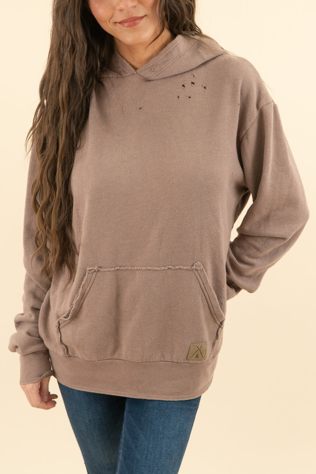 AUCTION tribe kelley brown distressed hoodie  (s)