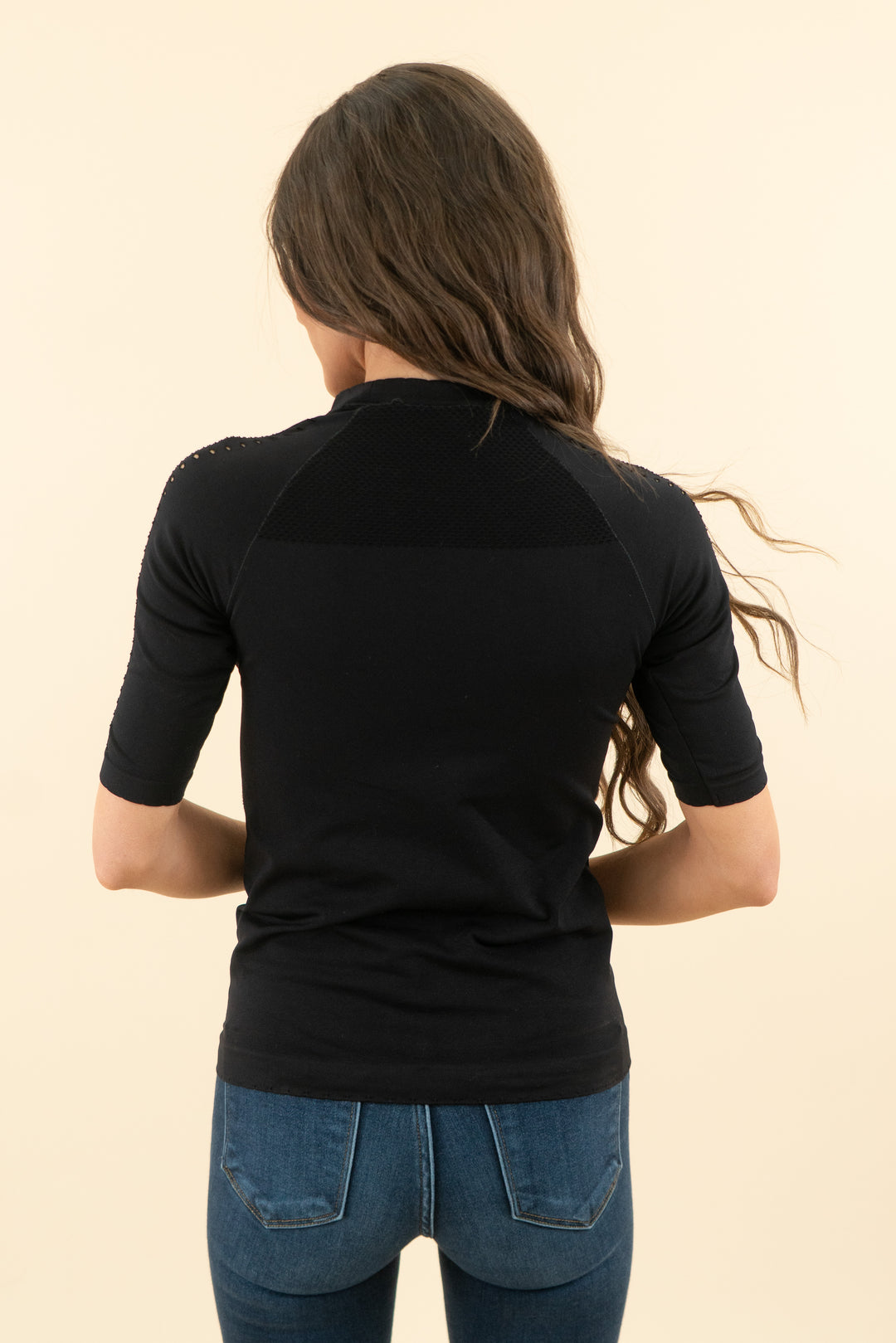 varley black mesh athletic tee (s; retail $92)