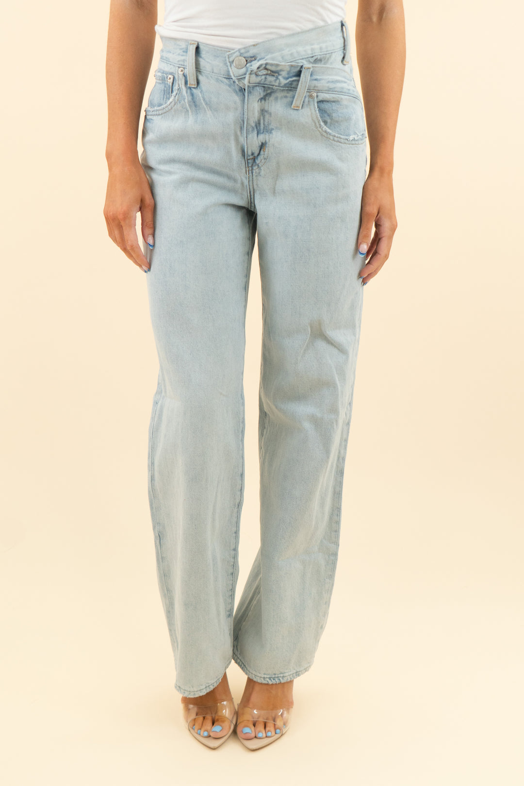 pistola light wash wide leg jeans (25; retail $198)