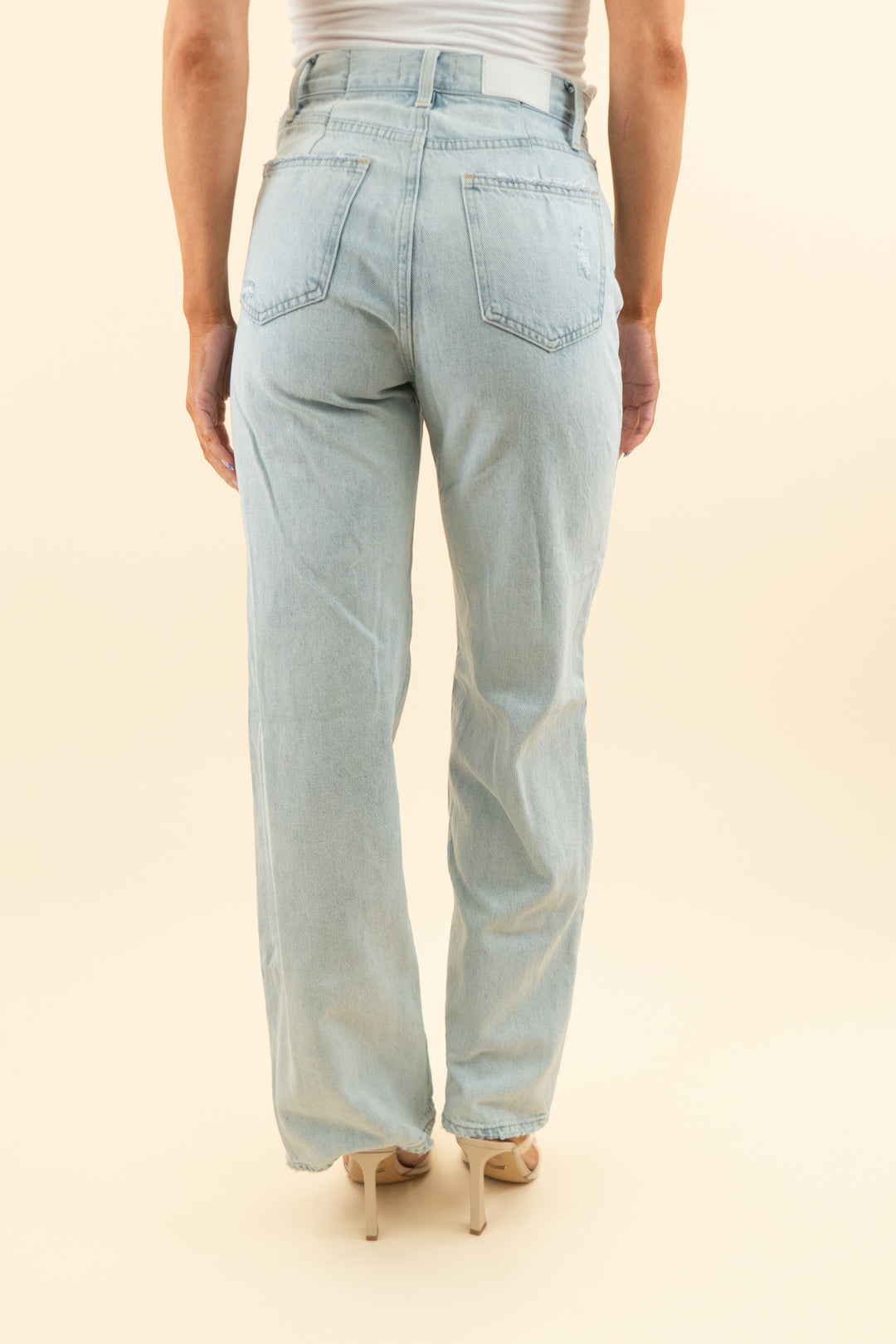 pistola light wash wide leg jeans (25; retail $198)