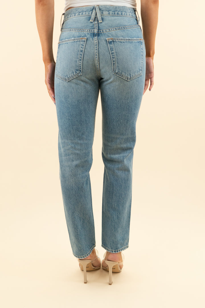 slvrlake medium wash distressed slim jeans (26; retail $330)