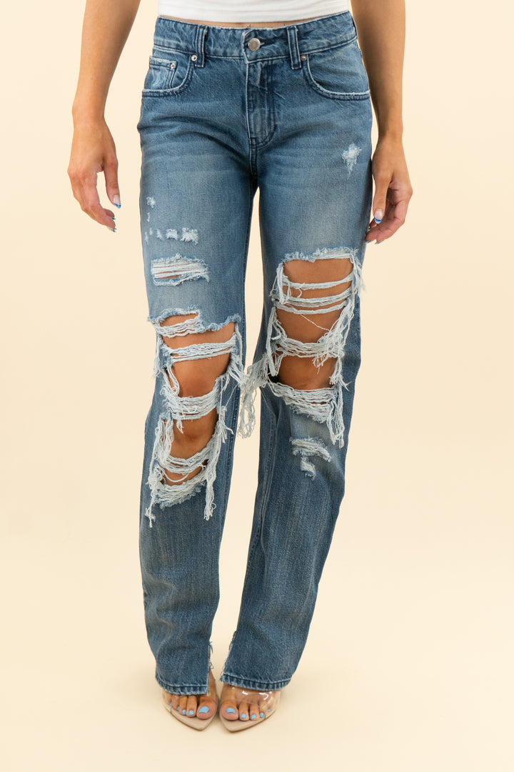 retrofete medium wash super distressed slim jeans (25)