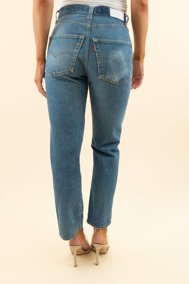 re/done x levi's medium wash wide leg jeans (26; retail $360)