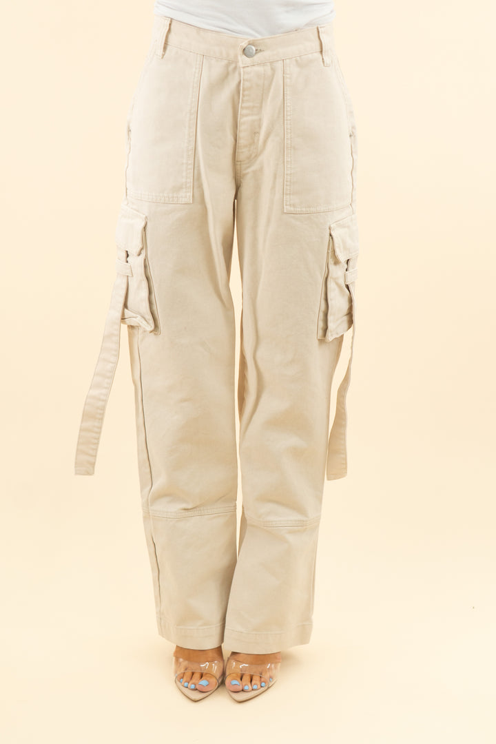 AUCTION naked wardrobe cream cargo jeans (xs)