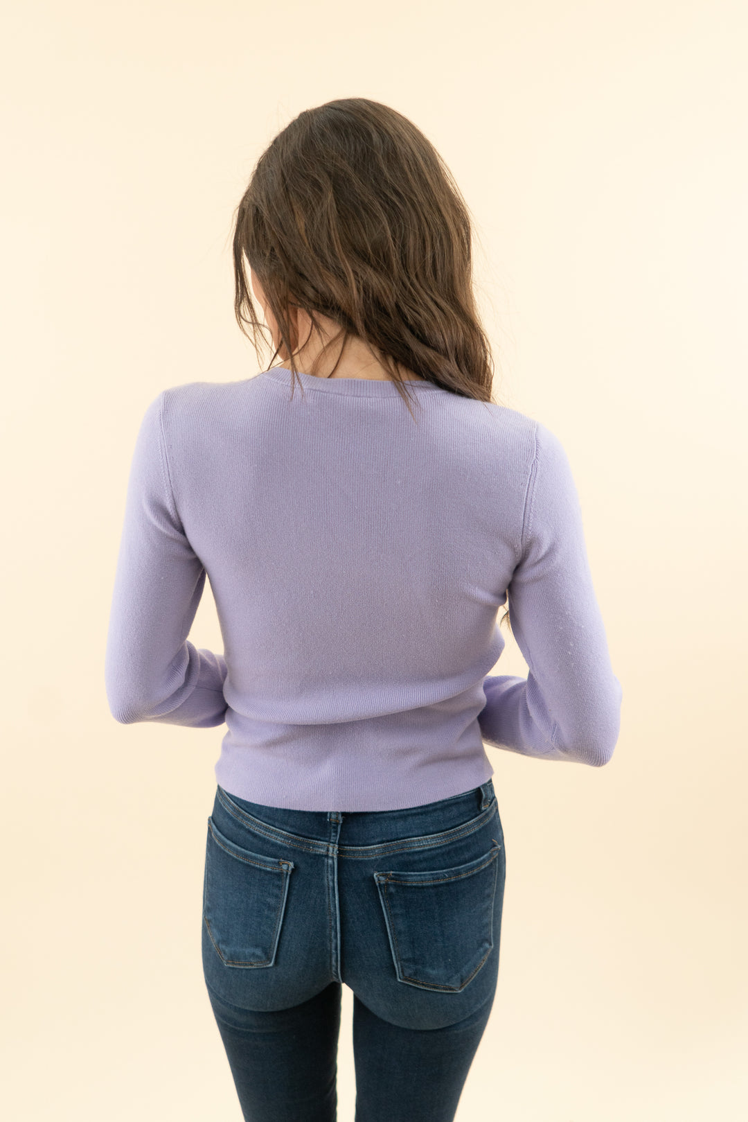 alice & olivia lilac knit sweater (m; retail $298)
