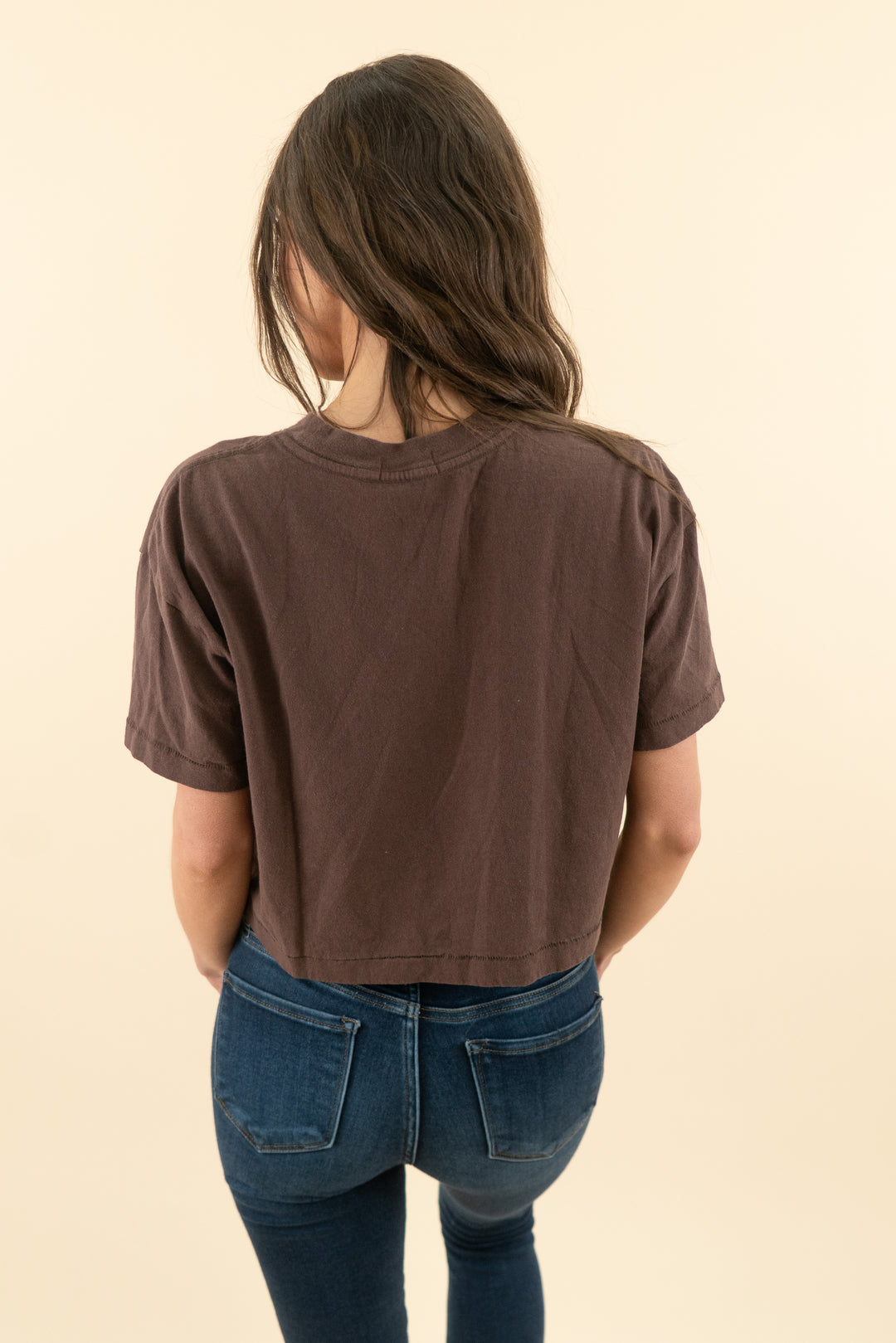 nuuds brown cropped tee (s; retail $52)