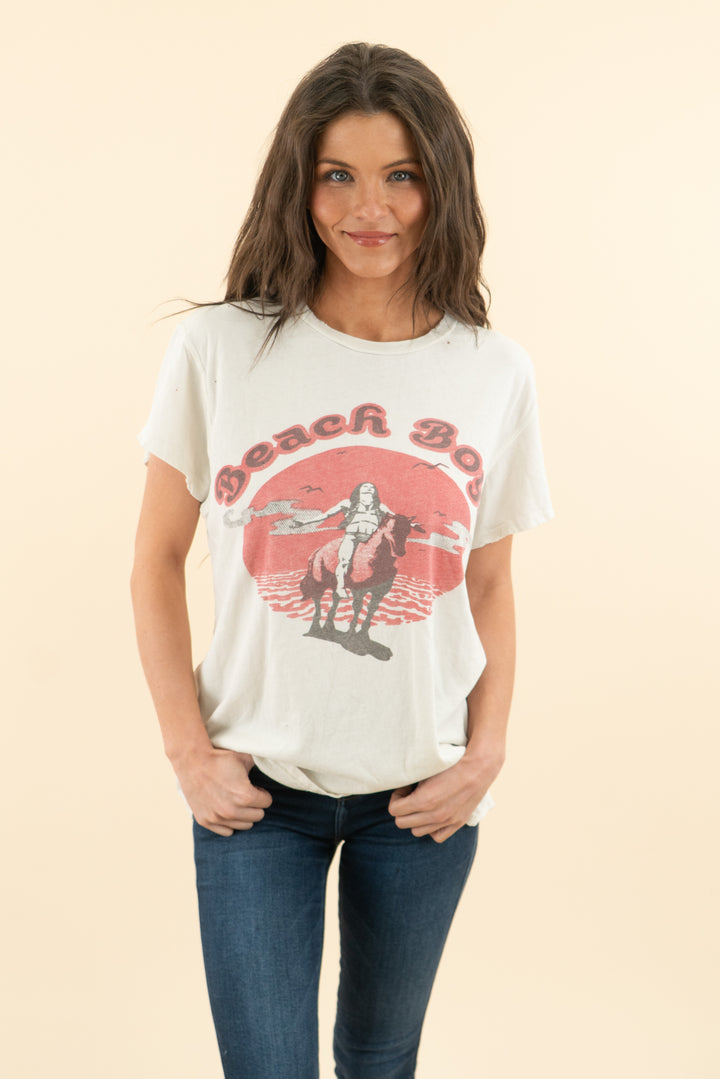 AUCTION madeworn beach boys cream graphic tee (s)