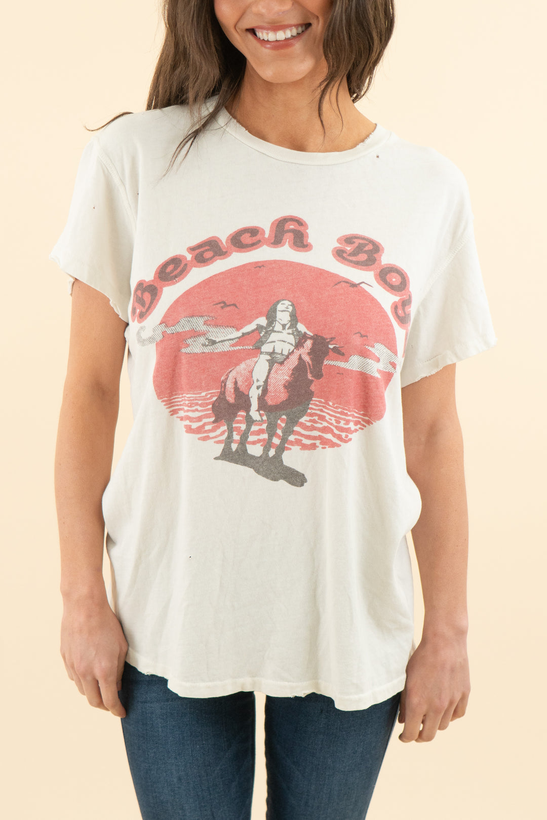 AUCTION madeworn beach boys cream graphic tee (s)