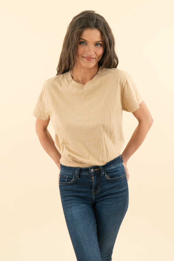 nuuds tan tshirt bodysuit (s; retail $58)