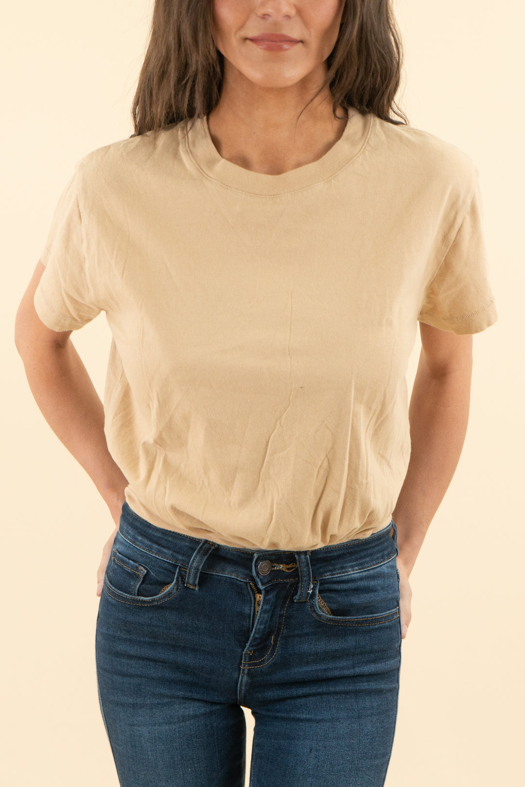 nuuds tan tshirt bodysuit (s; retail $58)