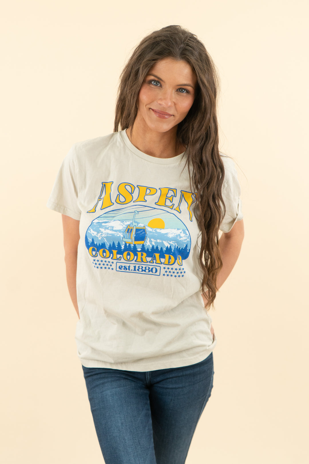 uscape taupe aspen colorado graphic t-shirt (s; retail $30)