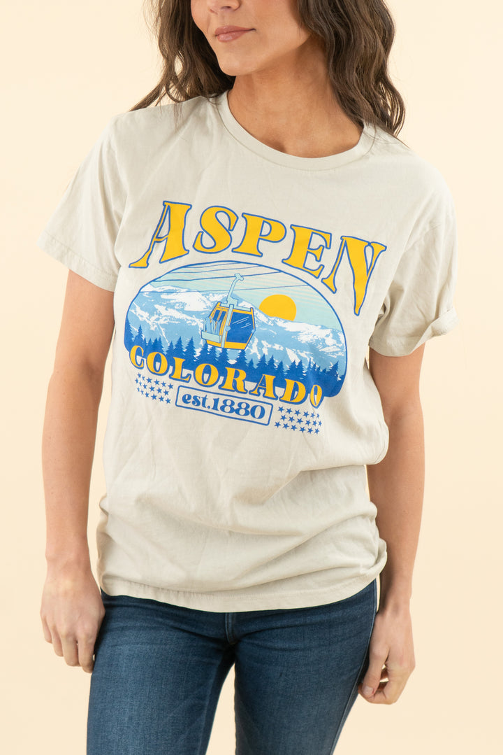 uscape taupe aspen colorado graphic t-shirt (s; retail $30)