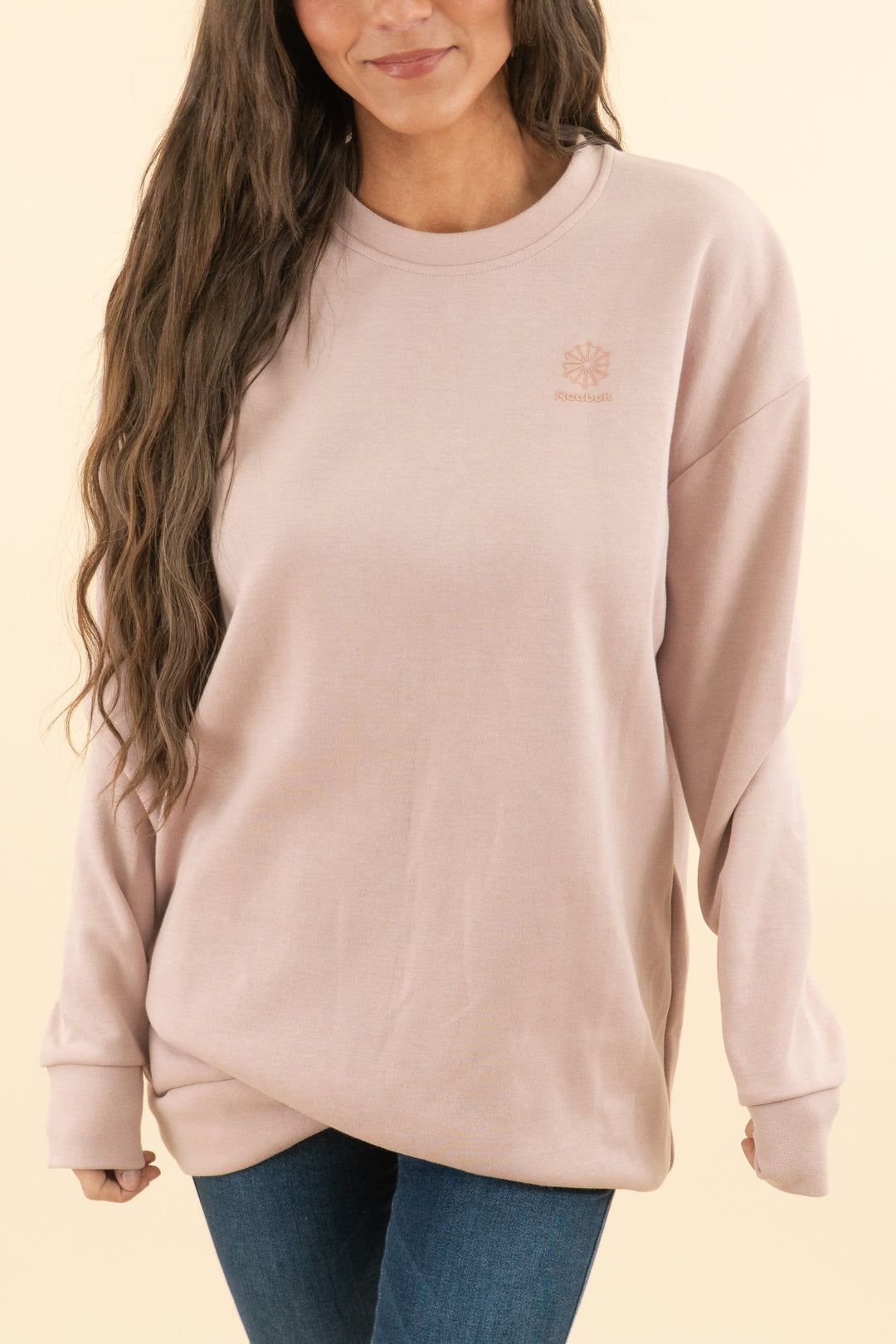 reebok blush sweatshirt (s; retail $60)
