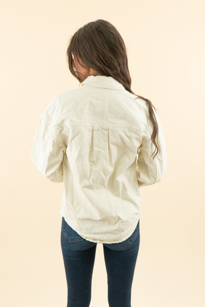 AUCTION house of cb off-white denim jacket (xs)