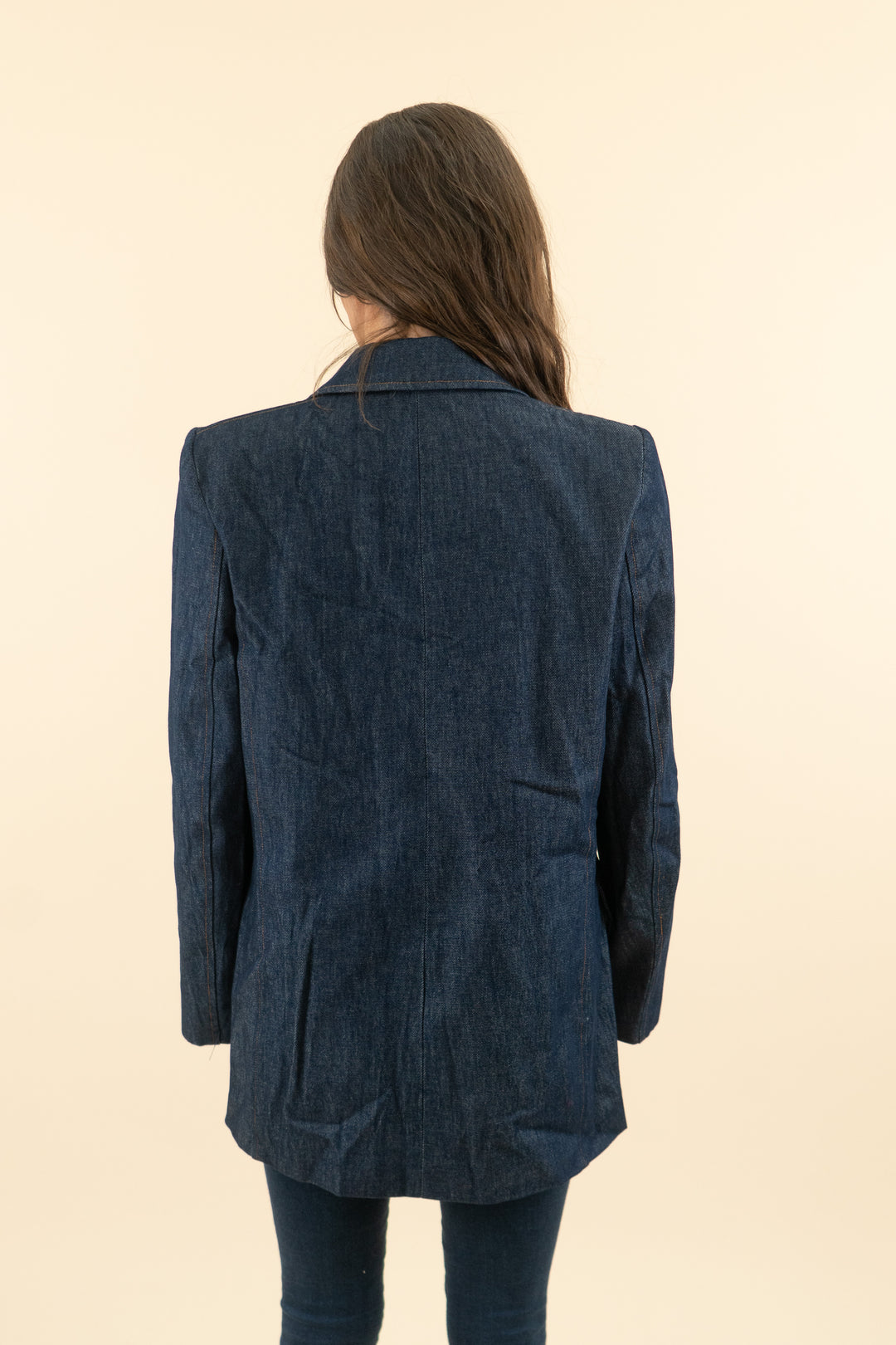 AUCTION zara dark wash denim blazer (s)