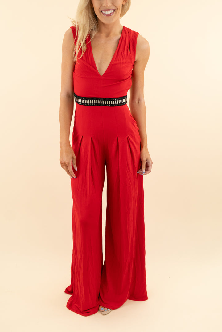 justcavalli red sleeveless jumpsuit nwt (38; retail $1,145)