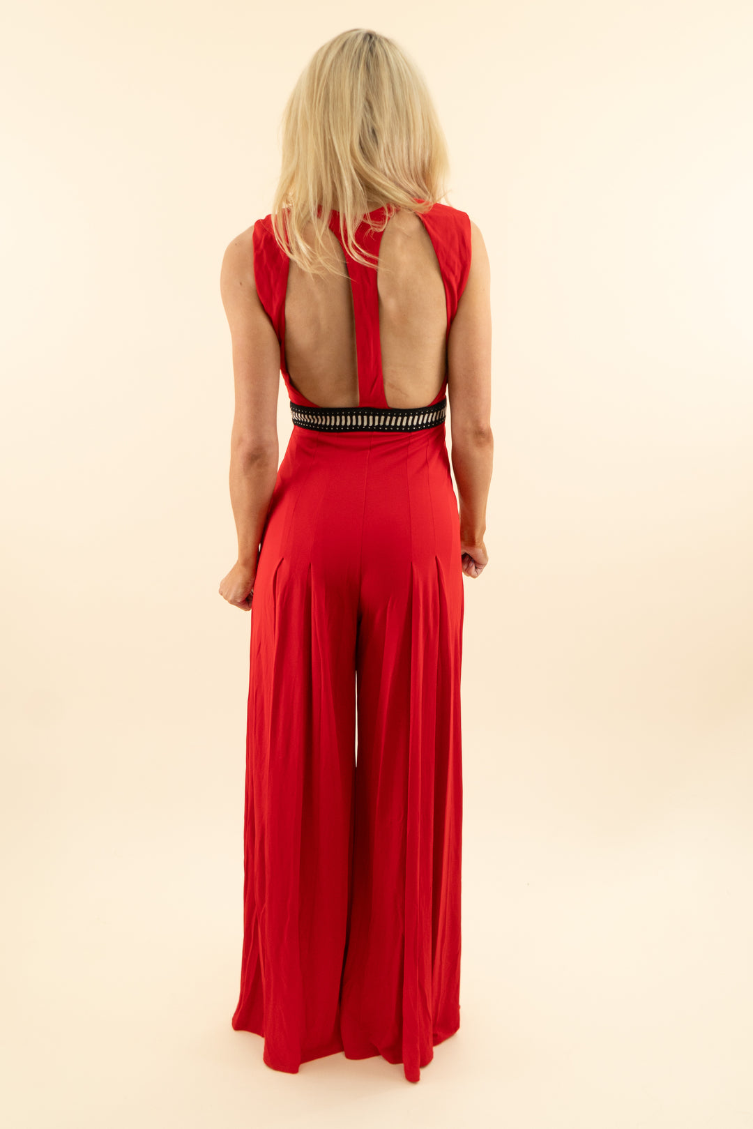 justcavalli red sleeveless jumpsuit nwt (38; retail $1,145)