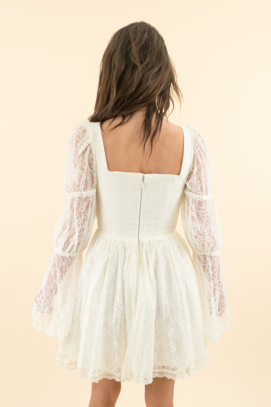 house of cb white lace long sleeve corset mini dress (s; $320)