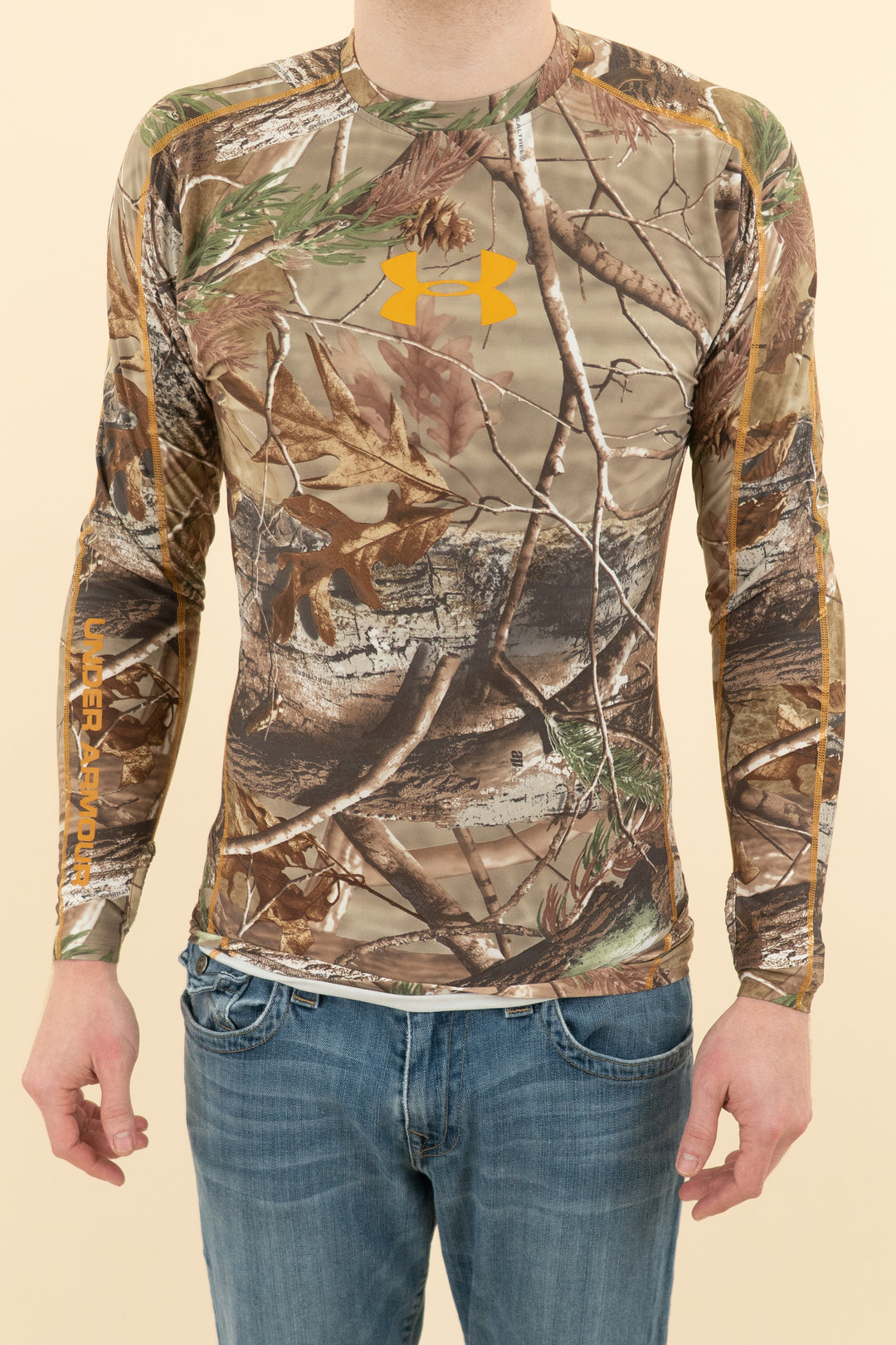 AUCTION under armour orange middle logo camo long sleeves (l)- JASON