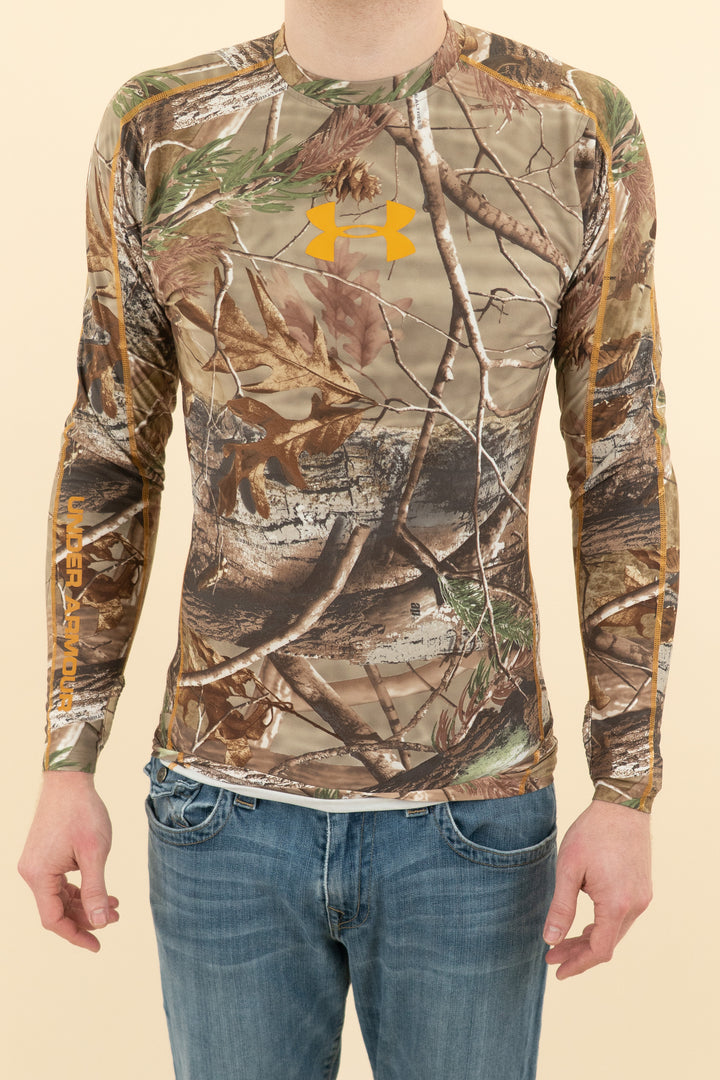 AUCTION under armour orange middle logo camo long sleeves (l)- JASON