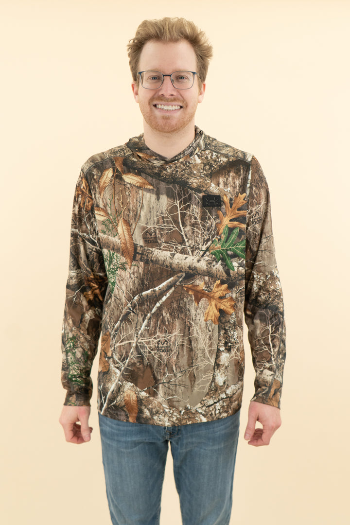 AUCTION under armour camo realtree edge hooded long sleeve shirt (l)- JASON