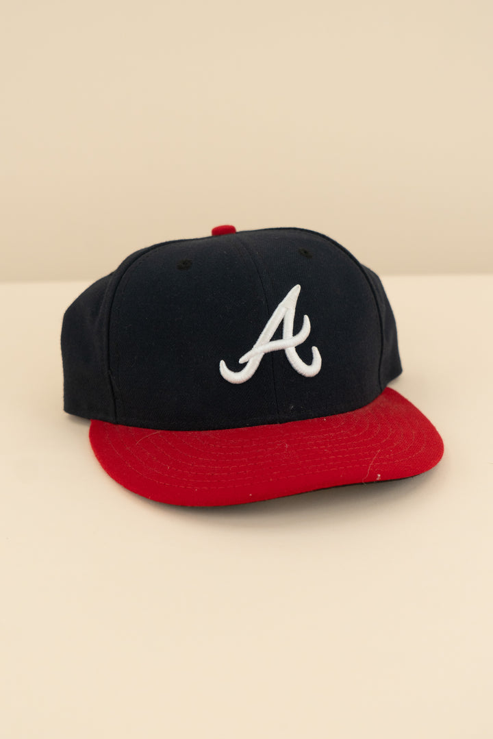 59fifty navy/red atlanta braves hat (os; retail $50)