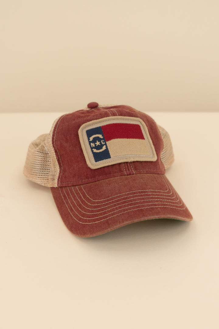 AUCTION state legacy revival red distressed nc hat (os)- JASON