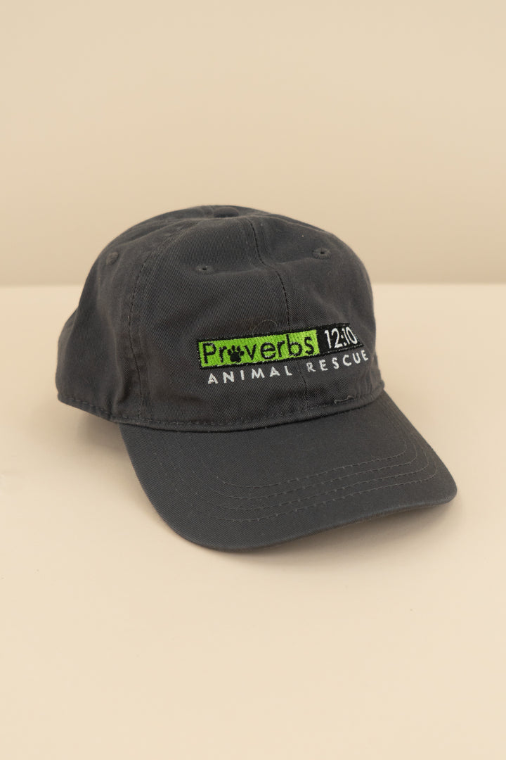 dark grey proverbs 12:10 animal rescue hat (os)