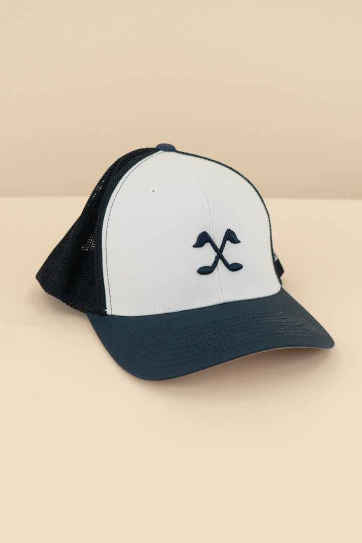 AUCTION troubadour white/navy trucker hat (os)- JASON