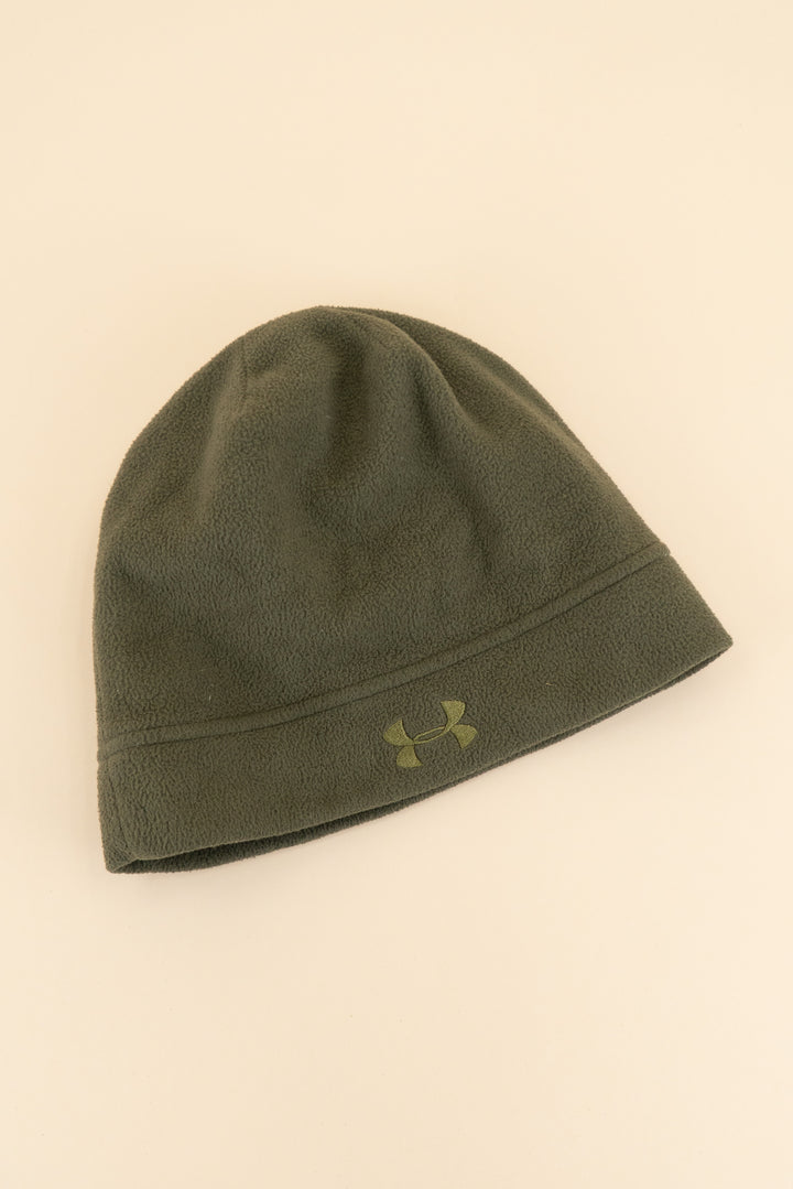 AUCTION under armour army green fleece beanie (os)