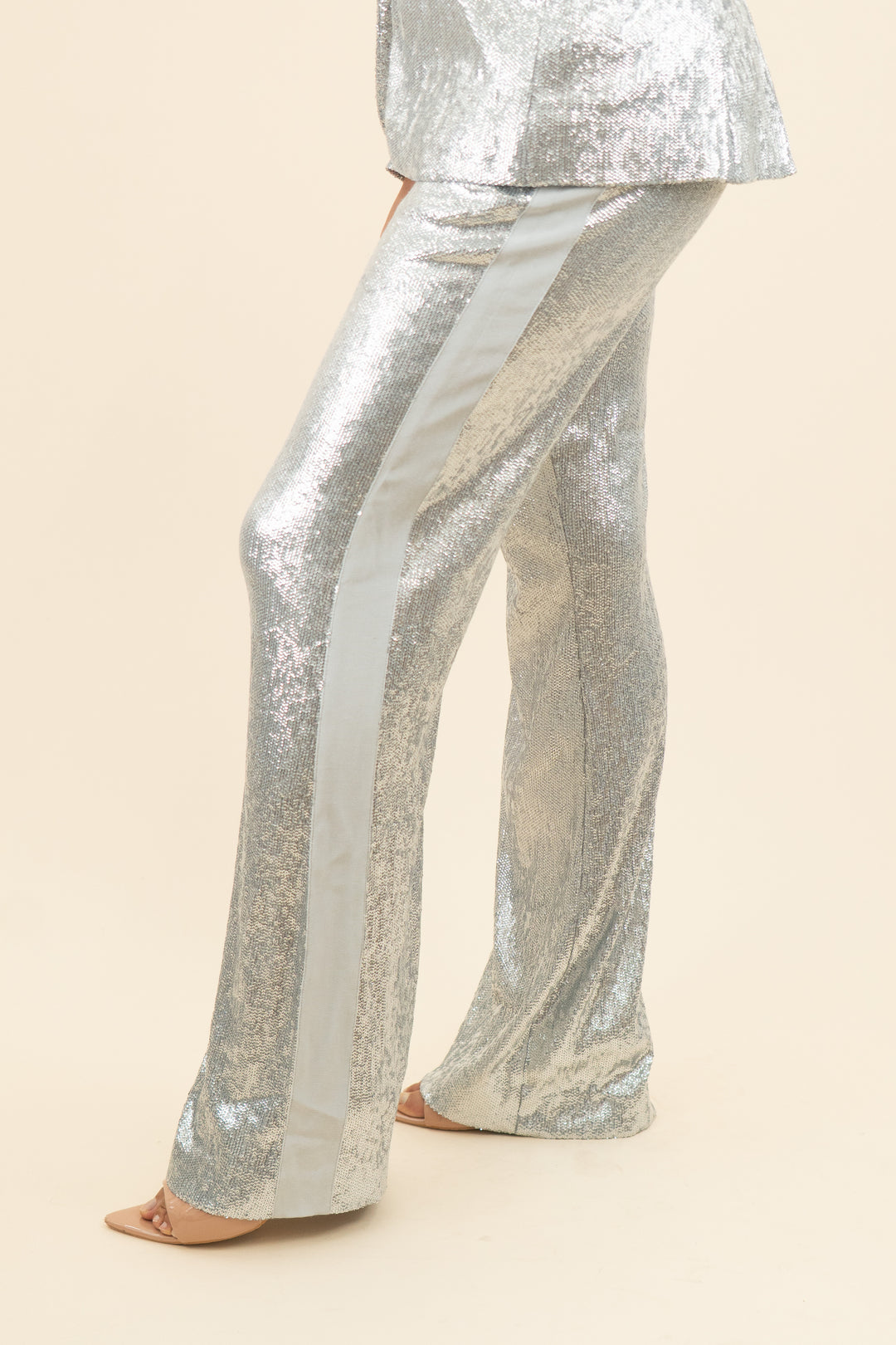 AUCTION rachel zoe silver sequin blazer pants set (4)