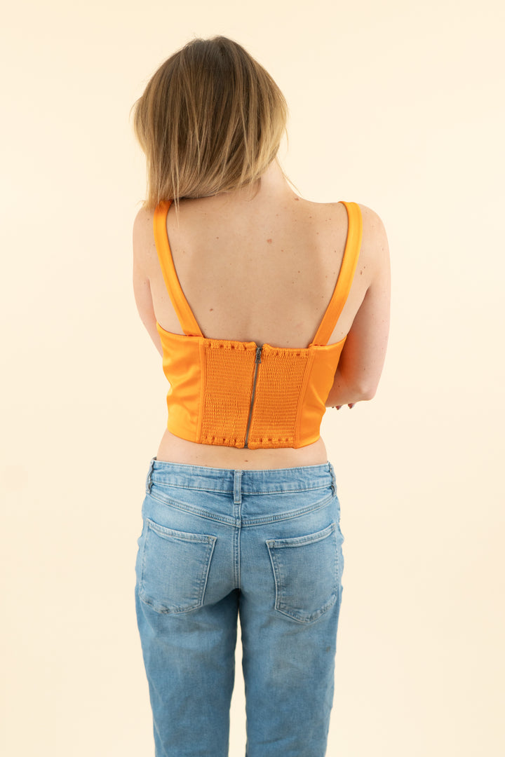 alice + olivia tangerine corset top* (10; retail $275)*