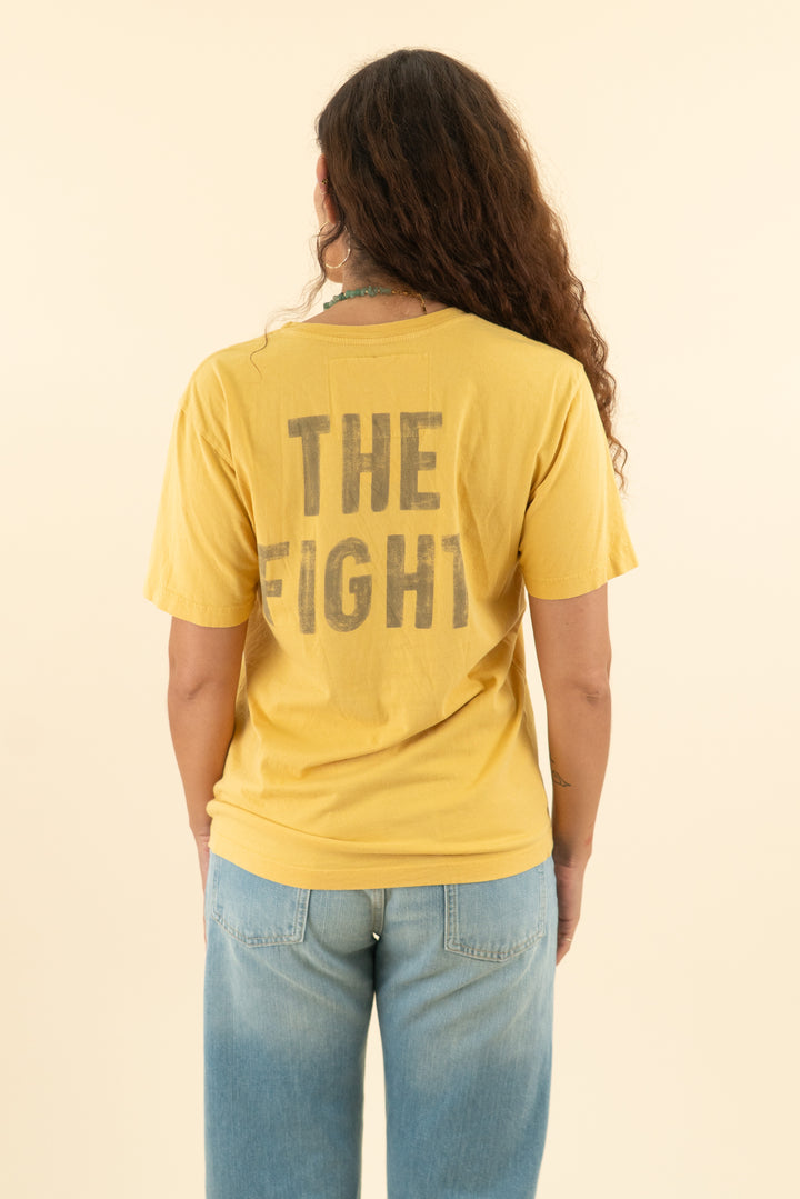roots of fight mustard yellow "fight of the century" graphic tee (s)
