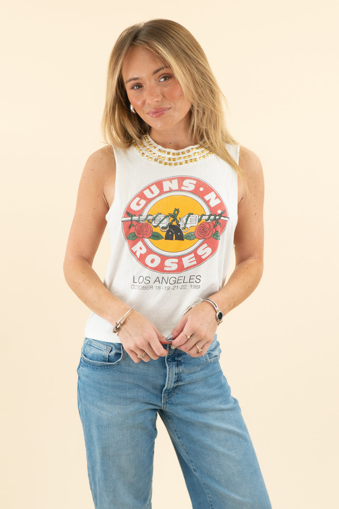 AUCTION alice+olivia guns n' roses studded tank top (m/l)