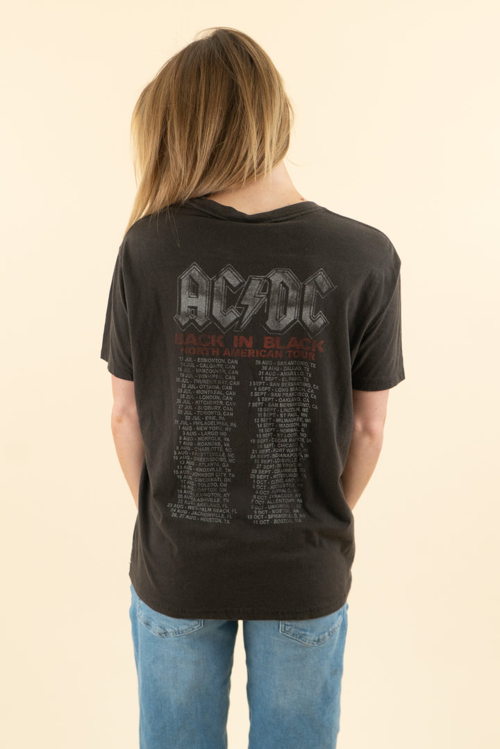 AUCTION junk food charcoal grey acdc band tee (l)
