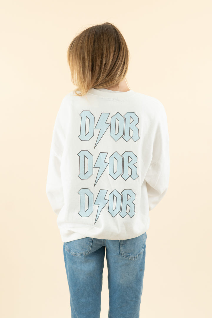 AUCTION missy empire white lightning bolt crewneck sweatshirt (8)